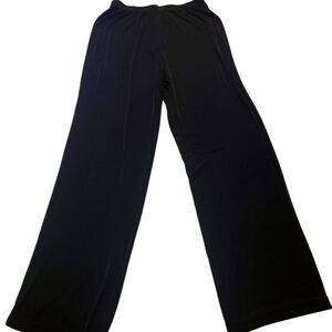 PALAZZO Pants Wide Leg Black Flowing Sheen Stretchy Size‎ S-L